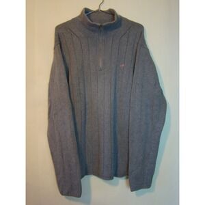 Polo Ralph Lauren Mens Quarter Zip Mock Neck Cotton Sweater Gray Size XXL   D152